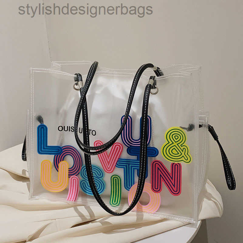 Shoulder Bags Versatile Transparent Jelly Bag for Women Large Capacity 2025 New Fashion Niche Handbag Shoulder Bag Tote Bag Summer H250219