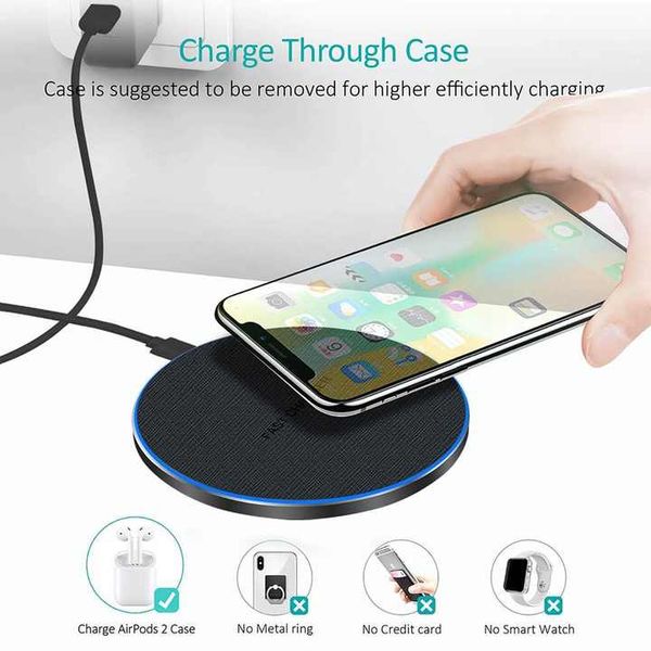 Smart Mobile Phone USB C Wireless Chargers Portable Desktop 15W Qi Round Universal Magnetic Wireless Phone Charger
