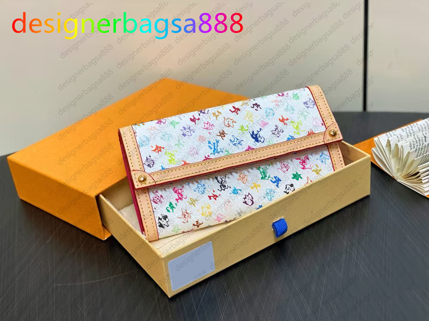 Fashion Designer Wallet Takashi MURAKAMI Women Short Purse Letters Wallets Credit Card Holders Ladies Money Clutch Bags Sakura Wallet