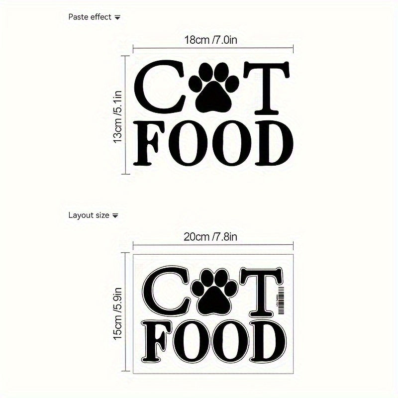 TEMU Waterproof Pvc Cat Food Storage Box Sticker - Removable, Self-adhesive Wall Sticker For Home Decoration, Car Sticker, Laptop, Water Bottle,