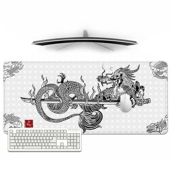 Mouse Pad Gamer Black And White Dragon XL New Computer Home Large Mousepad XXL Desk Mats Office Carpet PC Table Mat Mice Pad O250118