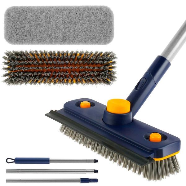 360 Rotatable Floor Cleaning B With Long Handle 3 In1 Shower Scrub B Tub Tile Scrubber for Household Cleaning Tools Y250116