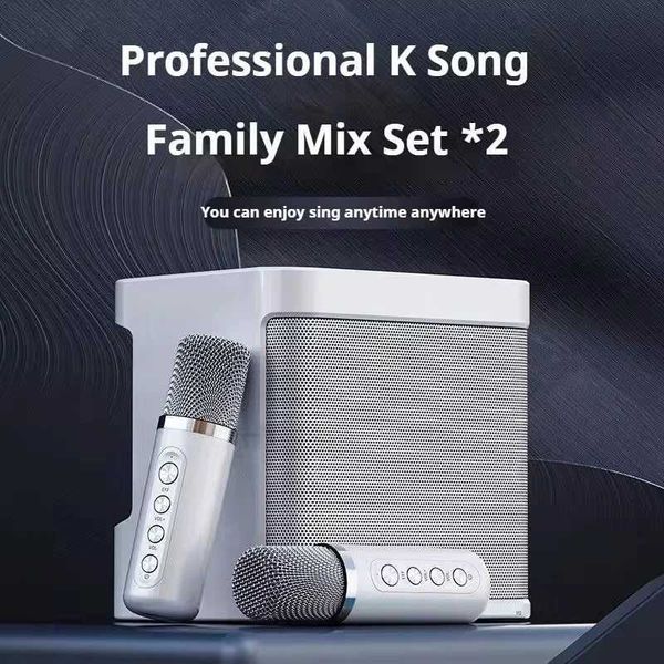 Portable dual microphone karaoke system for advertising childrens speakers KTV systems HIFI stereo microphones and party gifts Y241204