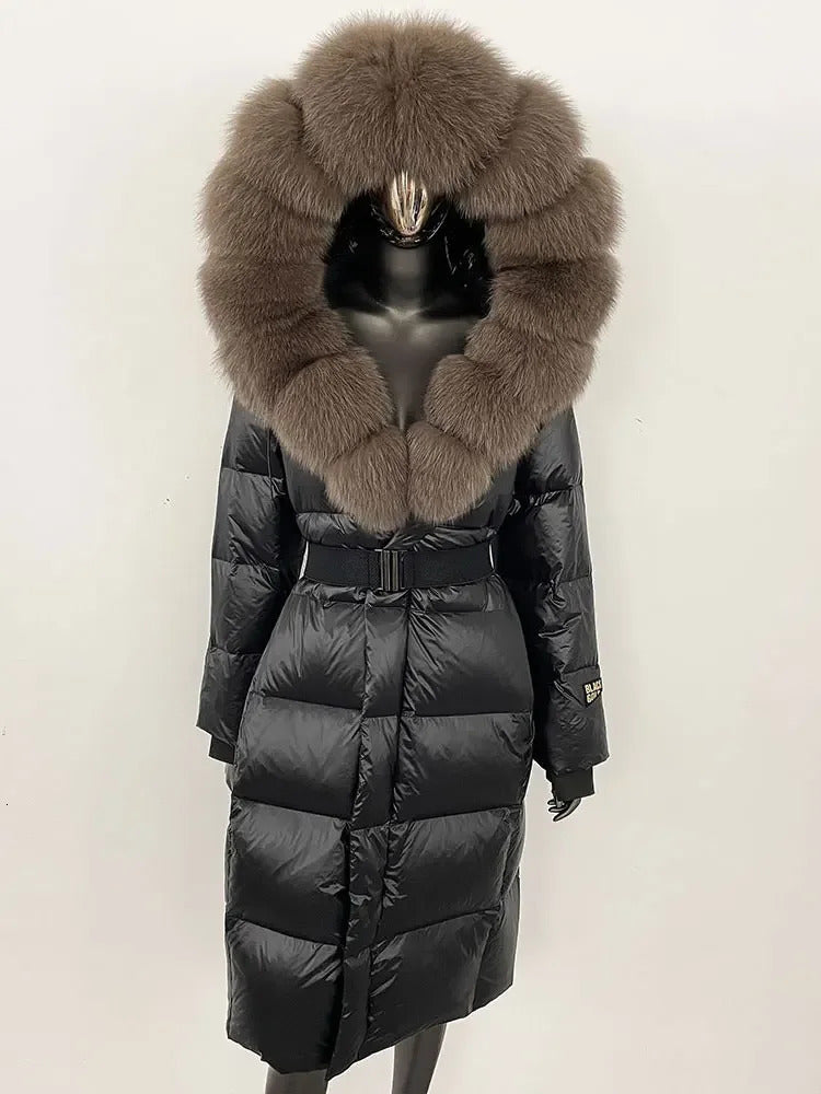 OFTBUY Winter Womens Coat Genuine Fox Fur Collar Hooded Jacket Thick Autumn Hat Detachable X White Duck Down Jacket 241023