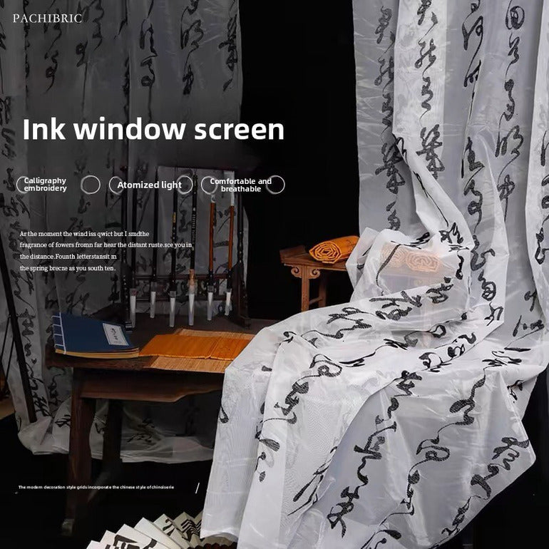 Selected Ink Character Window Screen Photo Props Chinese Brush Hanging Cloth Calligraphy Ancient Curtain hot-sale products hot-sale products hot-sal