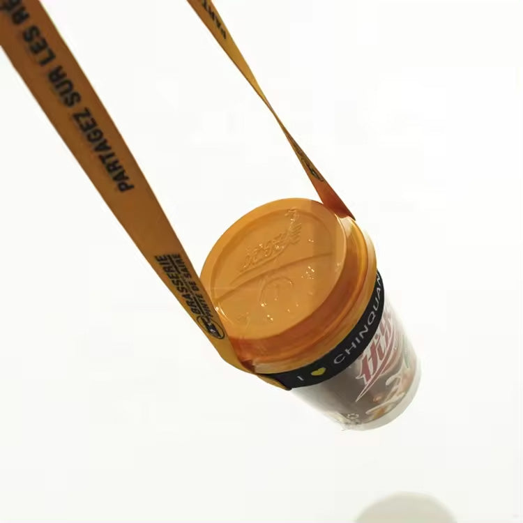 Water Bottle Drink Cup Holder Neck Strap With Silicone Ring , Coffee Cup -Beer Glass Holder Neck Lanyard