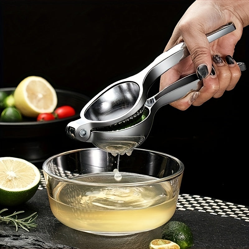 TEMU Fruit Juicer - Stainless Press Lemon And Orange Extractor, Metal Strainer Easy , Kitchen Gadget, Manual Creative Citrus Juicer, Ergonomic Grip,