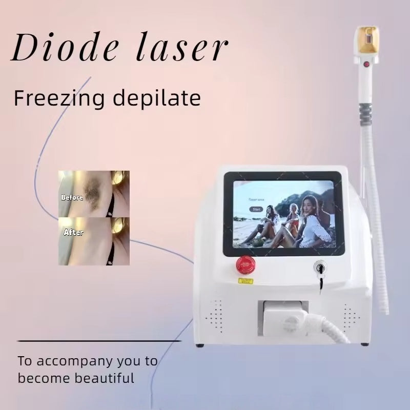 Diode Laser 755nm 808nm 1064nm 3Wavelengths Hair Removal Machine Cooling Head Painless Laser Epilator Face Body Hair Removal Suitable for home and b