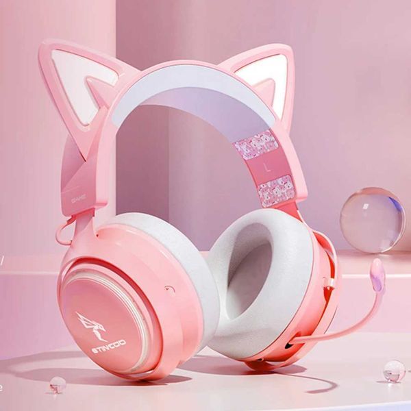 Headsets GS510 wired headphone head mounted cat ear head mounted RGB luminous gaming headphone with microphone suitable for 4-5 iPhone PC Ma
