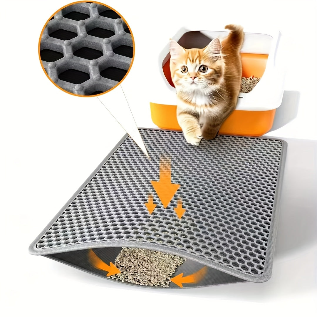 TEMU Double-layer Leak-proof Cat Litter Mat - Options, Easy To Clean & Washable, Durable Eva Material For Pet-friendly Floor Protection, Ideal For