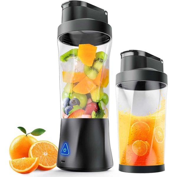 Portable Blender Cordless Self-Cleaning Mini Blender with Lid Silent Mini Travel Blender with Stainless Steel Blades USB ChargeXJ241227