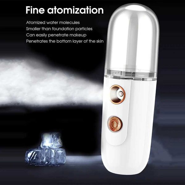 Humidifiers Mini Facial Steamer Nano Spray Moisturizing Vaporizer Face Mist Cold Spray Machine Humidifier Portable Beauty Humidificador L248