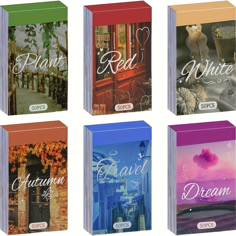 TEMU 6 Sets 300pcs Washi Stickers Set, Life Stuff Aesthetic Sticker Book For Journaling Scrapbooking Junk Journal Diary Album