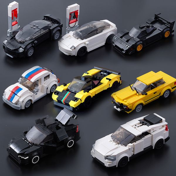 Diecast Model car Speed Champion City Super Racer car model Building Blocks sports Kits Great Racing Vehicle Sets technique toys Old Classic