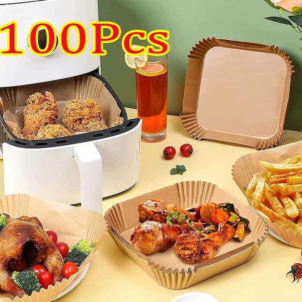 Air Fryer 50-100PCS Bakeware Disposable Tray Oil-proof Liner Non-Stick Mat for Kitchen Oven Baking Paper