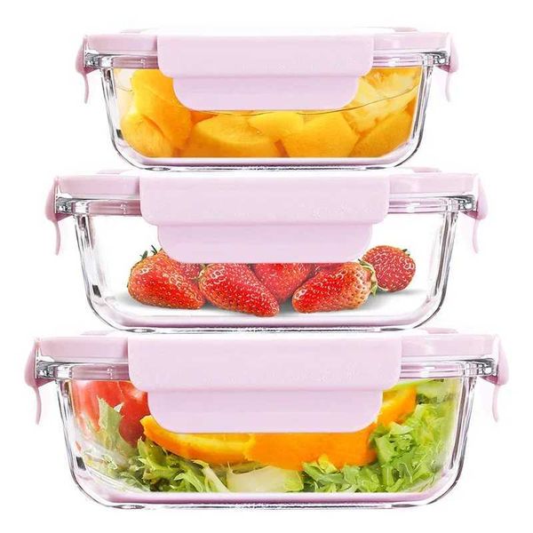 410-680-1040ML Food Grade Sealed Frozen Glass Refrigerator Microwavable Glass Lunch Box Meal Prep Containers Thermal Lunch BoxXJ240829