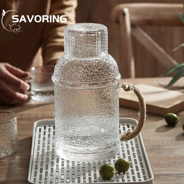 2L transparent glass teapot set and cold water kettle can coffee pot 240719