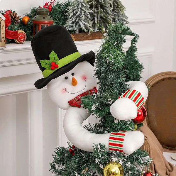 Christmas Tree Ornament Santa Claus Snowman Plush Dolls With Long Arm Xmas Decoration For Warm Festive Atmosphere 240802