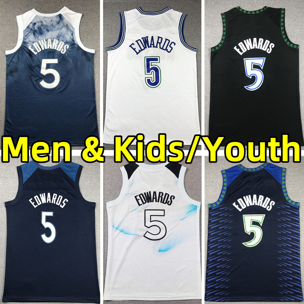 ant Anthony Edwards Basketball Jerseys Men Kids Youth City Jersey Retro adult children