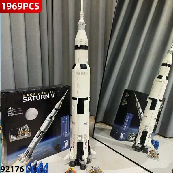 Blocks New 1969PCS NASA Exploration Apollo Saturn V Space Launch Rocket Model Building Blocks Childrens Toy Gifts for 2024 Y241108GFAP