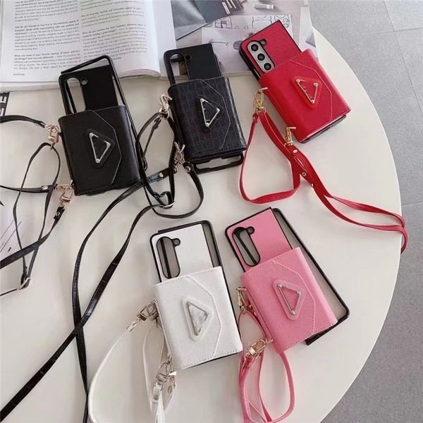 Fashion Designer Phone Cases For Samsung Galaxy Z fold 6 5 fold3 4 Z Flip 6 5 4 3 5G Handbag Card Holder Luxury Leather Cover for samsung S2