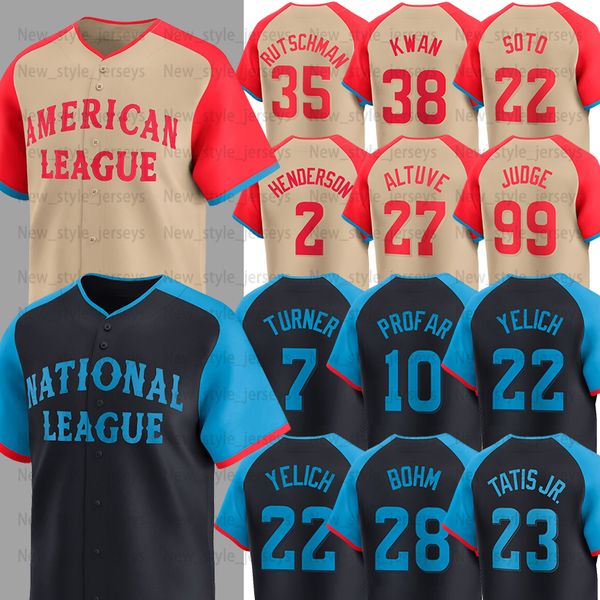 99 Aaron Judge 2024 All-Star Baseball Jerseys Shohei Ohtani Juan Soto Vladimir Guerrero Jr. Jose Altuve Yordan Alvarez Alex Bregman Jurickso