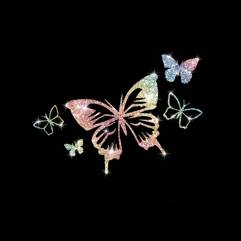 TEMU 1pc Sparkling Vinyl Cartoon Decals | Vibrant, Shiny Stickers For Cars & Motorcycles | Self-adhesive, Single-use | Perfect For Window & Glass