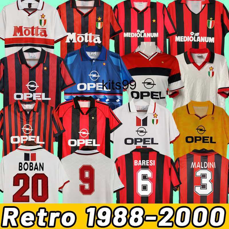 Retro shirts home Gullit SOCCER JERSEYs Maldini Van Basten football KAKA Inzaghi PIRLO SHEVCHENKO BAGGIO Ac Milans Ibrahimovic 88 89 91 92