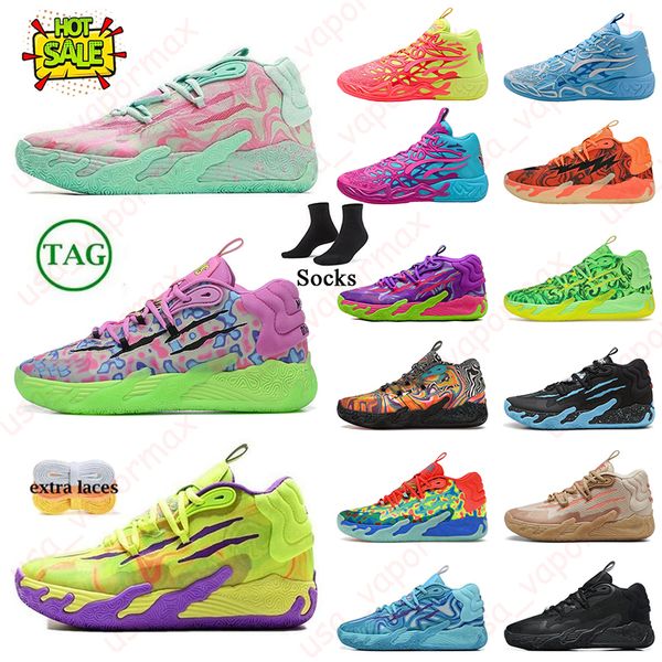 Lamelo Ball Shoes MB.01 02 03 04 Sapatos de basquete Ano novo chinês Rick e Morty Rock Queen Buzz City Blue Hive Hills Homens Mulheres Menin