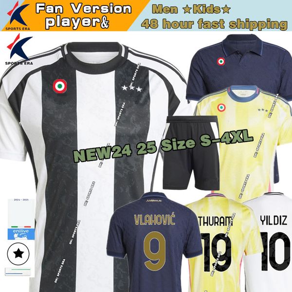 NEW 24 25 juventu Player jerseys YILDIZ MBANGULA DOUGLASLUIZ Maillot de football VLAHOVIC tracksuit Away football shirt kids Kit Size S-4XL