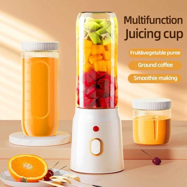 Juicers Portable Electric Juicer Household Multi Function 10 Blades Blender Double Juice Cup Mixing Fresh Fruit Smoothies Auxiliary Food J24
