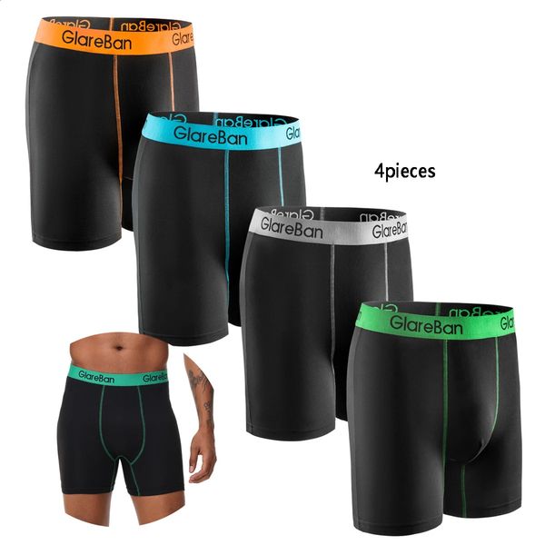 4-piece set of medium length boxing shorts fabric mens underwear mens underwear and underwear suitable for mens set box slider 241121
