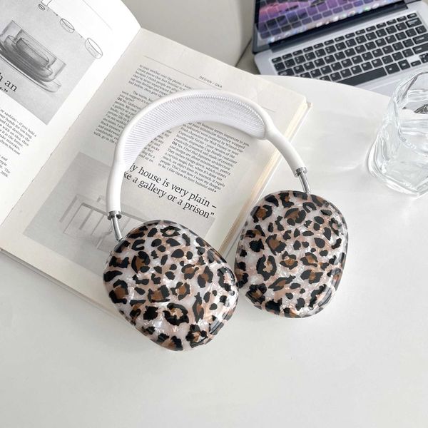 Earphone Accessories Leopard Pattern Protective Cover For Airpods Max Soft Silicone Earphone Case Clear For Apple Airpods Max Headphone J240