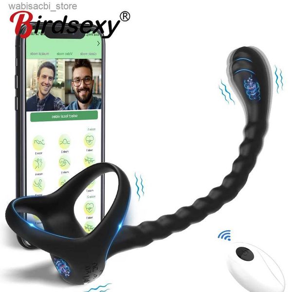 Other Health Beauty Items APP Remote Penis Ring Anal Plug Vibrators For Men Cock Ring Delay Exerciser Prostate Stimulator Massager Adult Toy