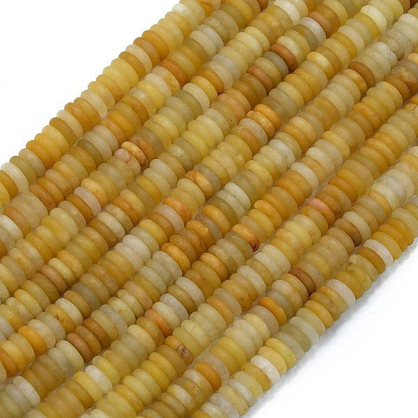 Fili di perle di giada topazio naturale smerigliato