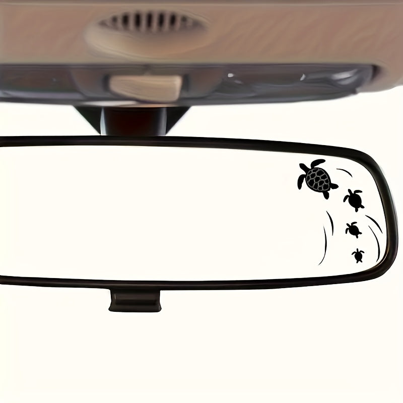 TEMU 4-pack Cute Vinyl Decals - Ocean-themed Car Rearview Mirror Stickers, Weather-resistant Removable Adhesive For Cars, Trucks, Suvs - Decor