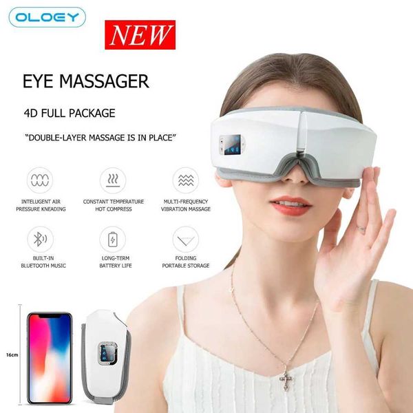 4D eye massager for relaxation intelligent airbag vibration eye care equipment hot compression Bluetooth eye massage Fatty dark circle W2412