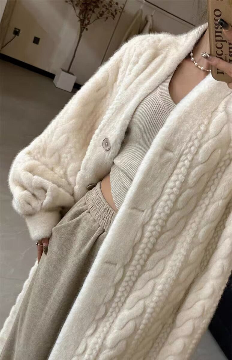 Women&#039;s Outerwear French Winter Temperament and Fresh Environmental Fur Coat Jacket Long Casual High-end Coat for Women 240729