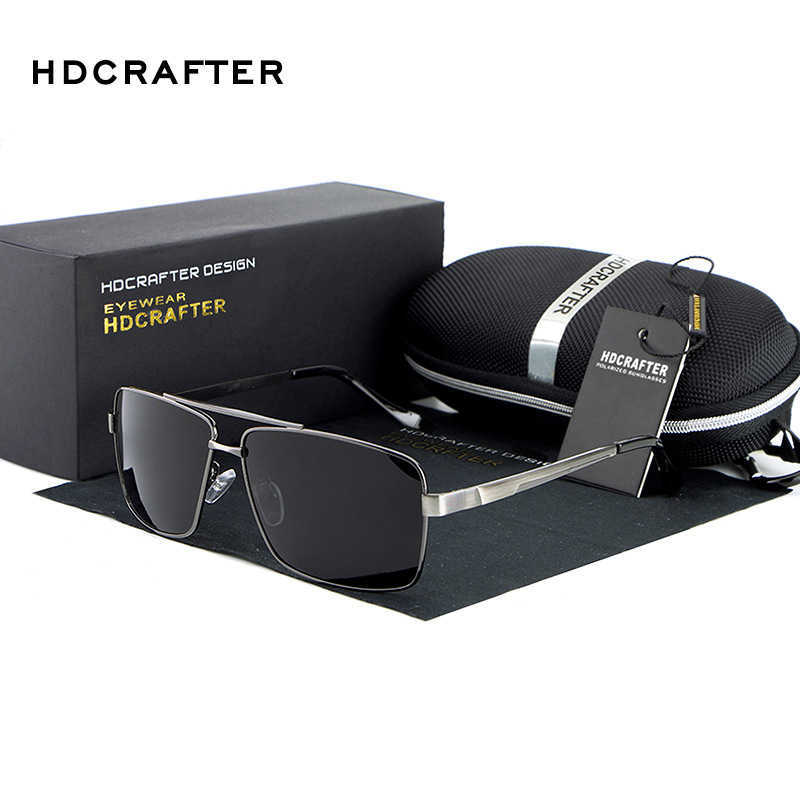 Hdcrafter 2018 Men Sunglasses Polarized Oversized Metal Frame Sun Glasses for Men Luxury Brand Designer Mirror Oculos Male