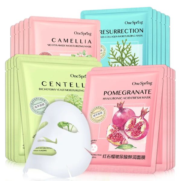 30Pcs Face Mask Sets Fresh Fruit Face Care Sheet Masks Hydrating Anti-aging Oil Control Acne Treatment Facial Mask Skin Care Set