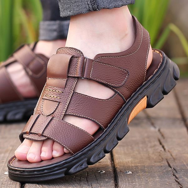 Handmade 2024 Summer Outdoor Leisure Breathable Mesh Beach Rome Sandals High Quality thick sole Walking Shoes ff71