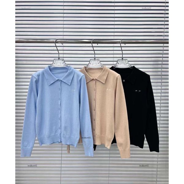 Women Knitwear Brand sweater shirt Designer knitting Fashion letter logo womens lapel knit long sleeve sweater jumper Jul 05 3c54c