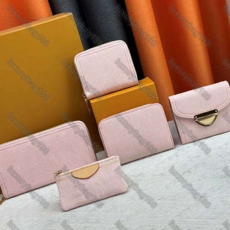 Womens Wallet Card Holder Women Cardholder Designer Coin Purse Designer Small Bag High Quality Pink Denim Purse Interior Zipper Pocket Card Holders