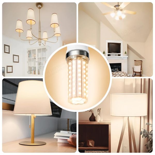 Super Brightness 12W-24W LED Corn Light Bulbs E27 E14 B22 LED Chips White Lampada 110v 220V Ampoule