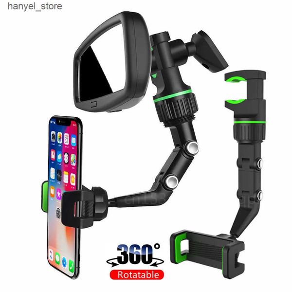 Cell Phone Mounts Holders Car phone holder multifunctional 360 degree rotating car rearview mirror seat suspension clip holder phone holder