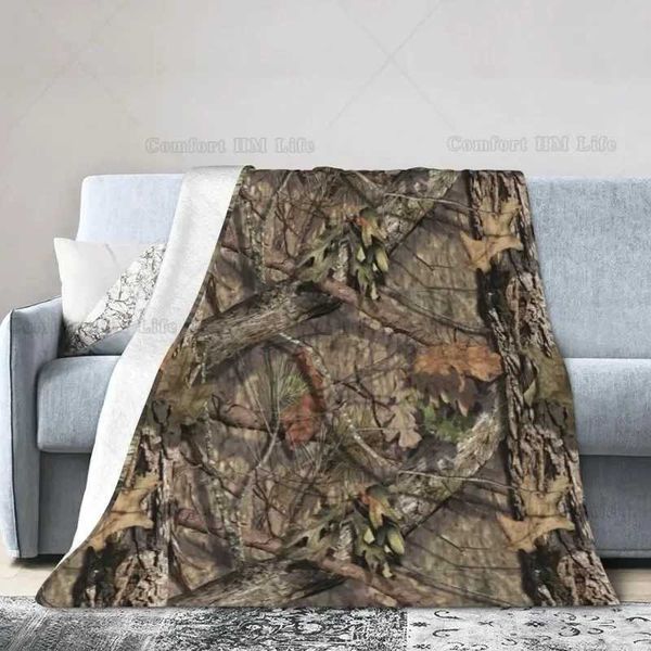 Camo Hunting Camouflage Forest Throw Blanket Super Soft Warm Bed Blankets for Couch Sofa Office Car Cozy Flannel Plush BlanketXJ240813