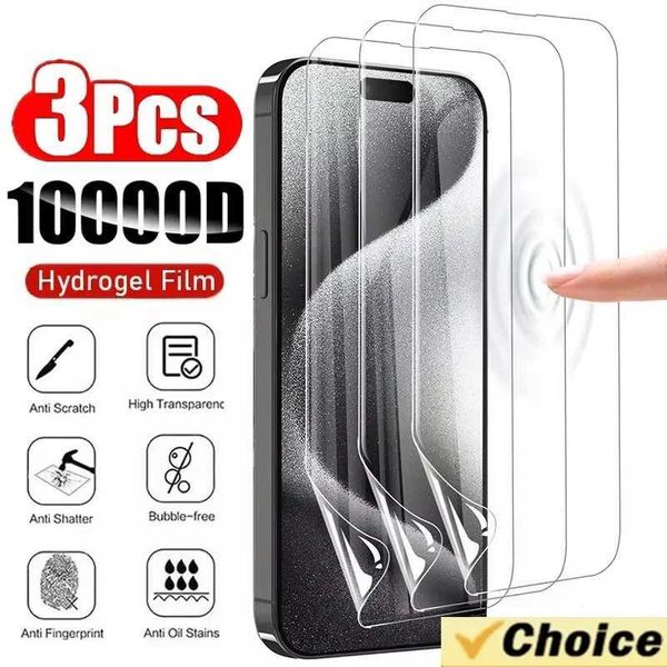 New Arrival 3Pcs Soft Hydrogel Film For iPhone 15 14 13 12 11 Pro Max XS XR X 7 8 15 Plus Protective Silicone HD Screen Protector Not Glass