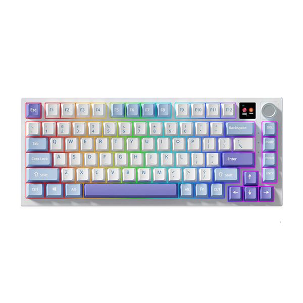 shanshi New Arrival Professional 81 Key LED Backlit nical Gaming USB Wired 75 Percent Wireless 2.4G Bluetooth Keyboard