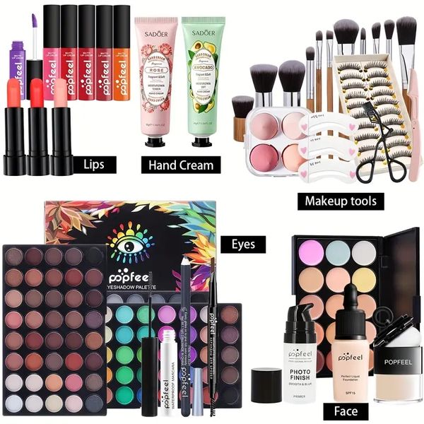 All-in-one Makeup Set , Festival Gift Surprise , Full Makeup Kit For Women, Include Eyeshadow Palette , Lipstick, Blush, Concealer Face Powd