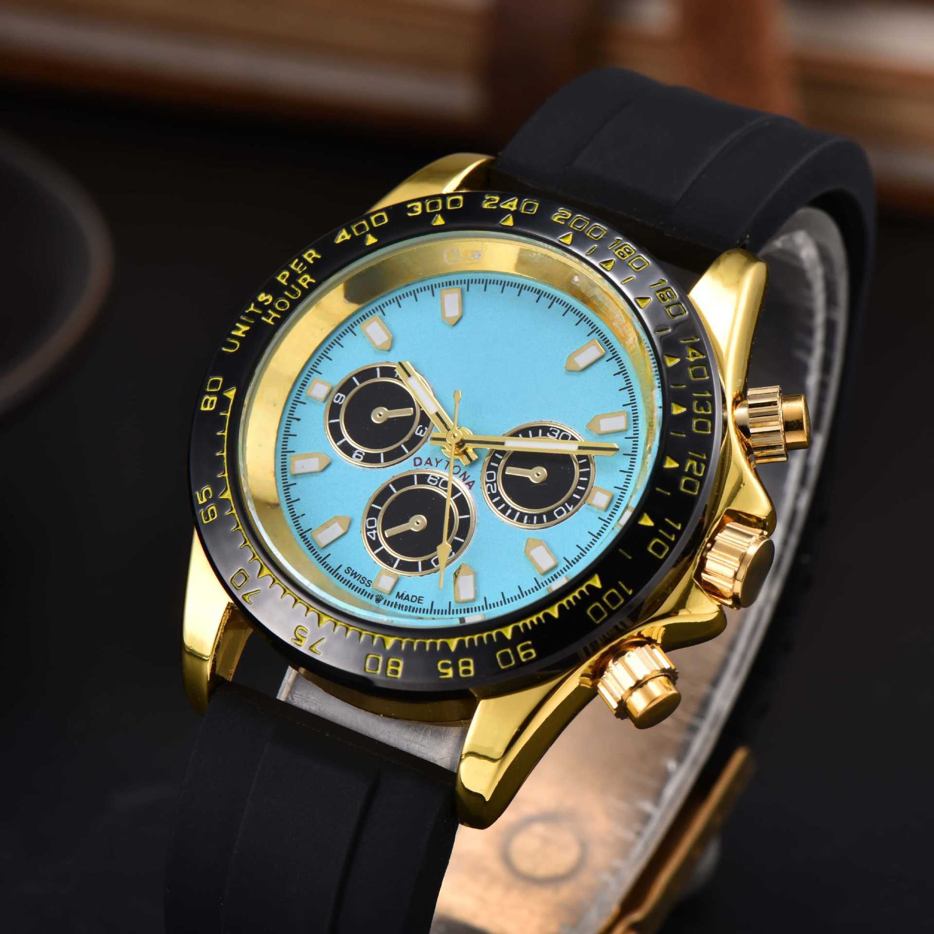 41MM a1 Gift mens watches Luxury wristwatches fashion Black Dial With Calendar Watch Bracklet Rubber quartz Men watch masculino Clock Gold Watch